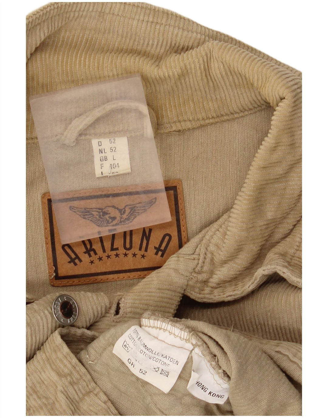 ARIZONA Mens Corduroy Jacket UK 40 Large Beige Cotton