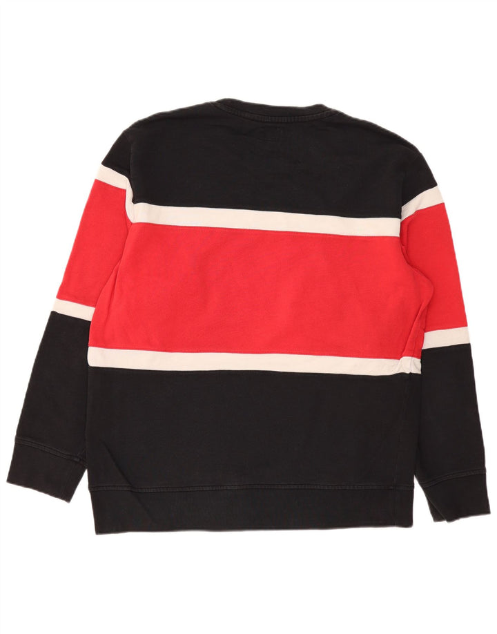 Levi's Mens Graphic Sweatshirt Jumper Large Black Colourblock Cotton