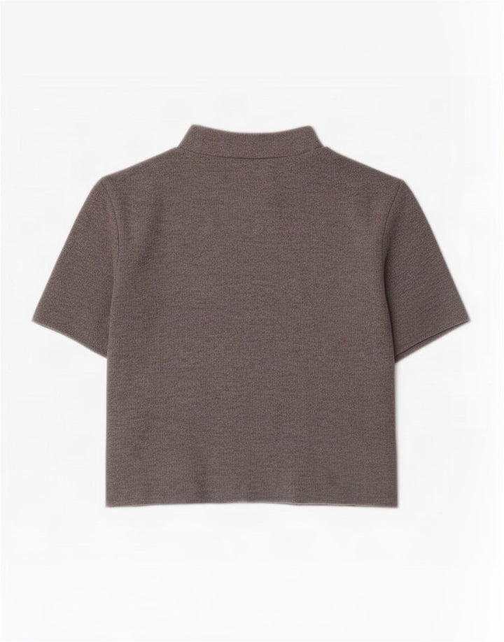 Zara Womens Crop T-Shirt Top UK 10 Small Grey Polyester