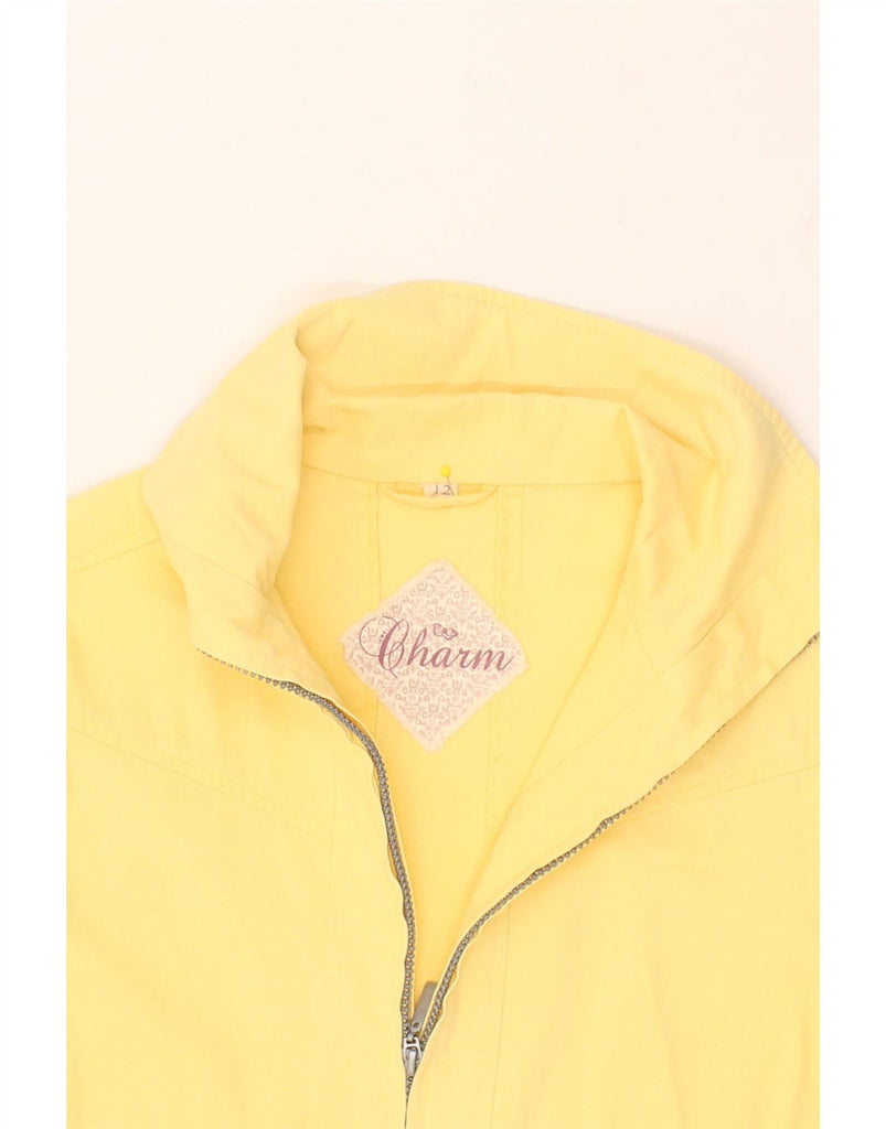 VINTAGE Womens Crop Bomber Jacket UK 12 MedIum Yellow Vintage Vintage and Second-Hand Vintage from Messina Hembry 