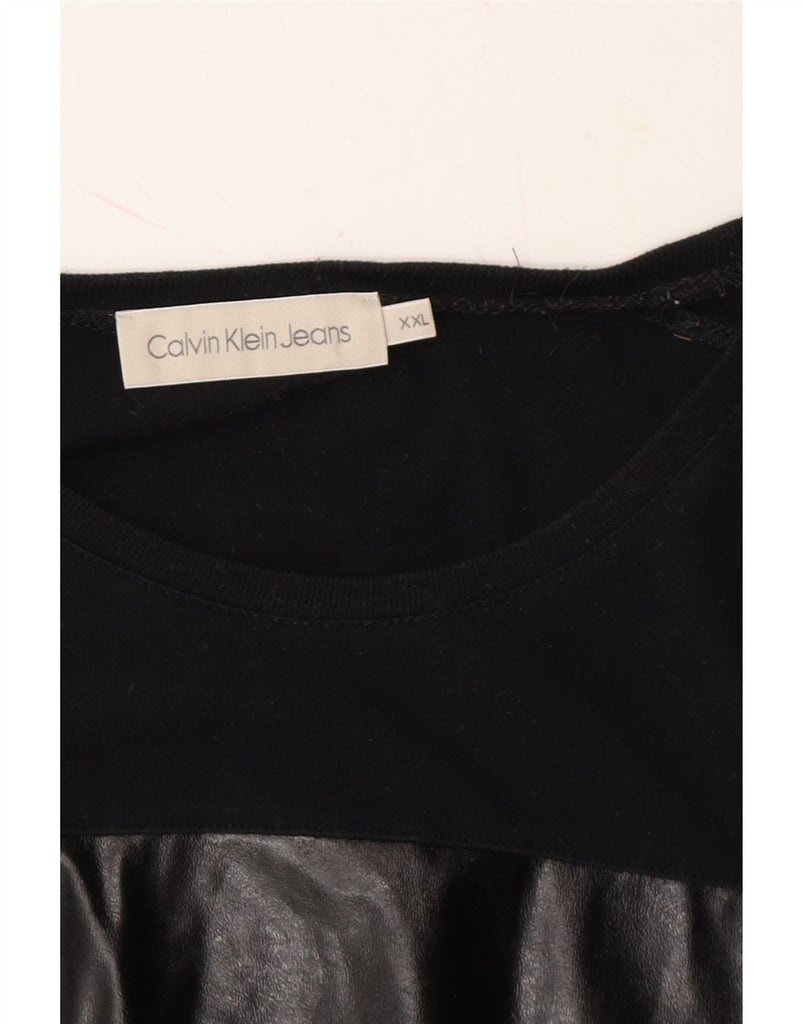 CALVIN KLEIN JEANS Womens Sweatshirt Jumper UK 20 2XL Black Polyester Vintage Calvin Klein Jeans and Second-Hand Calvin Klein Jeans from Messina Hembry 