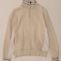Kappa Womens Zip Neck Sweatshirt Jumper UK 14 Medium Beige Colourblock
