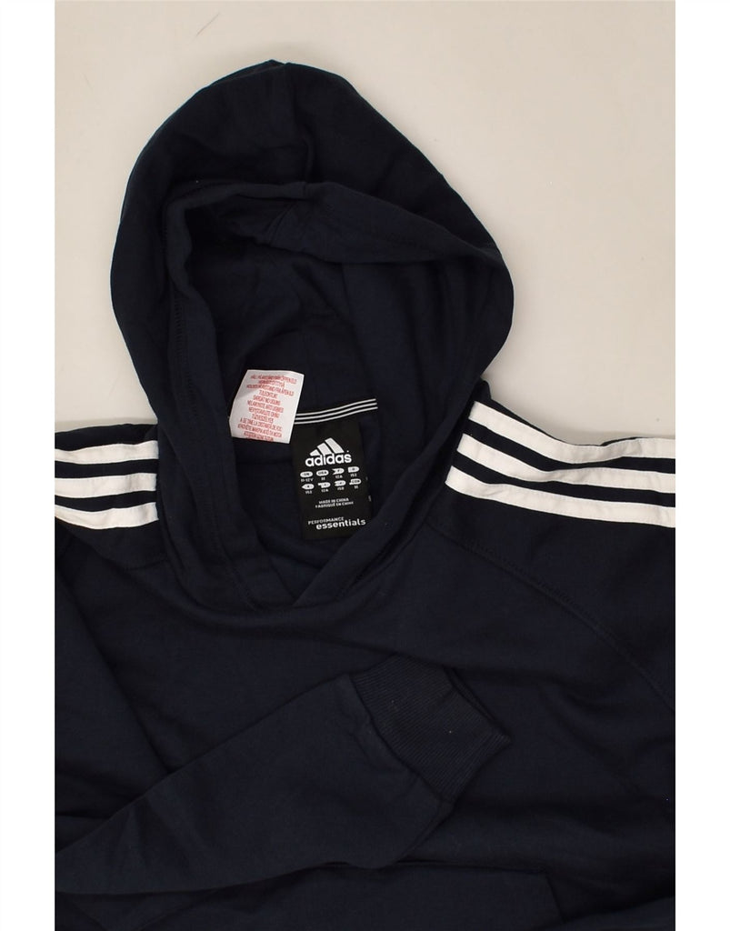 ADIDAS Boys Hoodie Jumper 11-12 Years Black Cotton | Vintage Adidas | Thrift | Second-Hand Adidas | Used Clothing | Messina Hembry 