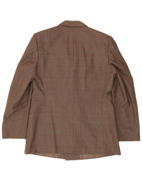 Corneliani Mens Double Breasted Blazer Jacket IT 50 Large Brown Check