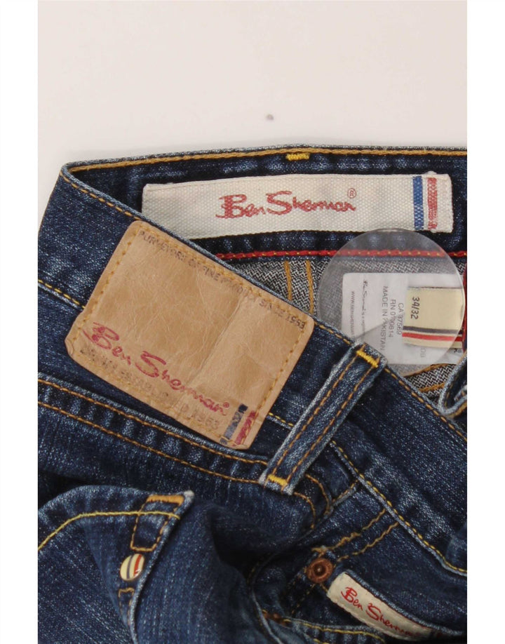 Ben Sherman Mens Straight Jeans W34 L32 Blue Cotton