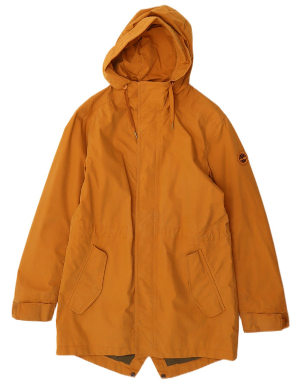 Timberland Mens Hooded Raincoat UK 36 Small Yellow Cotton