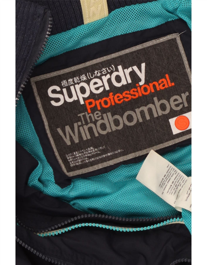 Superdry Womens The Windbomber Graphic Rain Jacket UK 10 Small Navy Blue