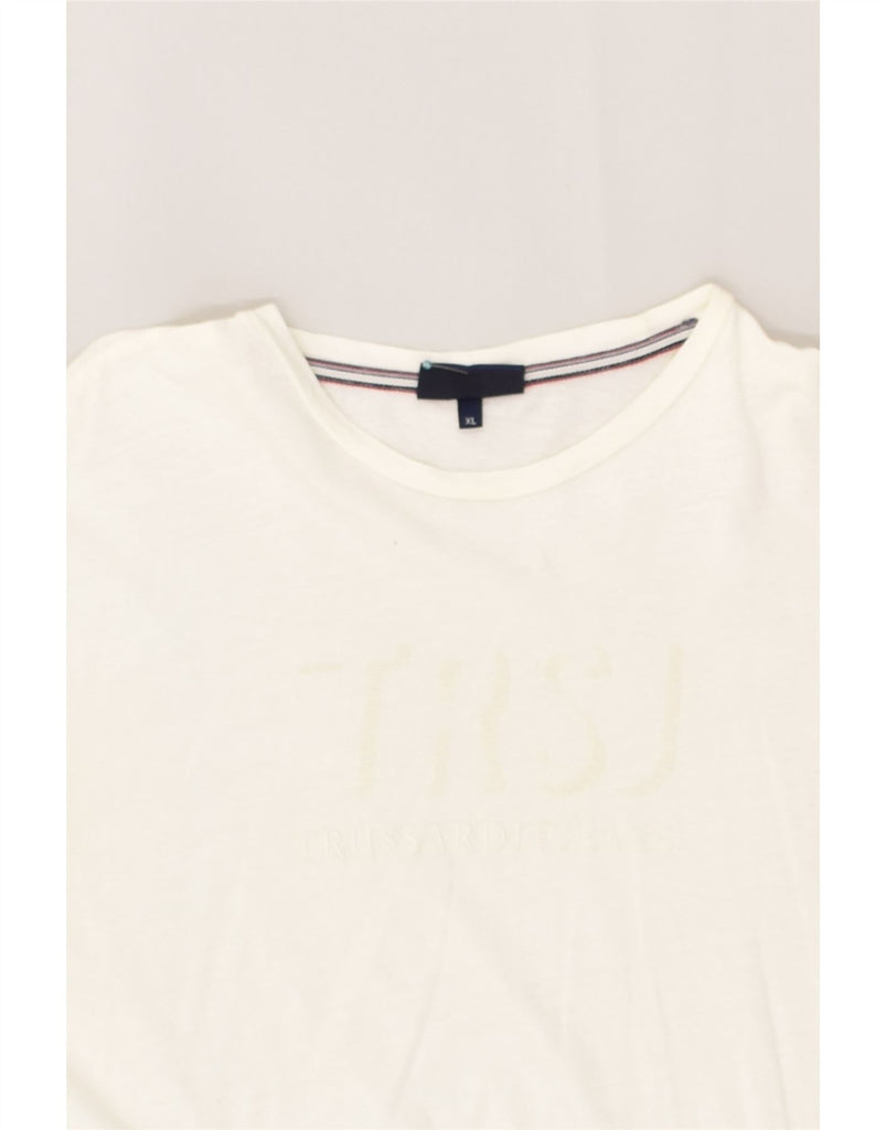 TRUSSARDI JEANS Mens T-Shirt Top XL White Cotton | Vintage Trussardi Jeans | Thrift | Second-Hand Trussardi Jeans | Used Clothing | Messina Hembry 