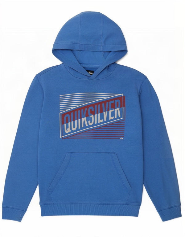 Quiksilver Boys Graphic Hoodie Jumper 11-12 Years Blue Cotton