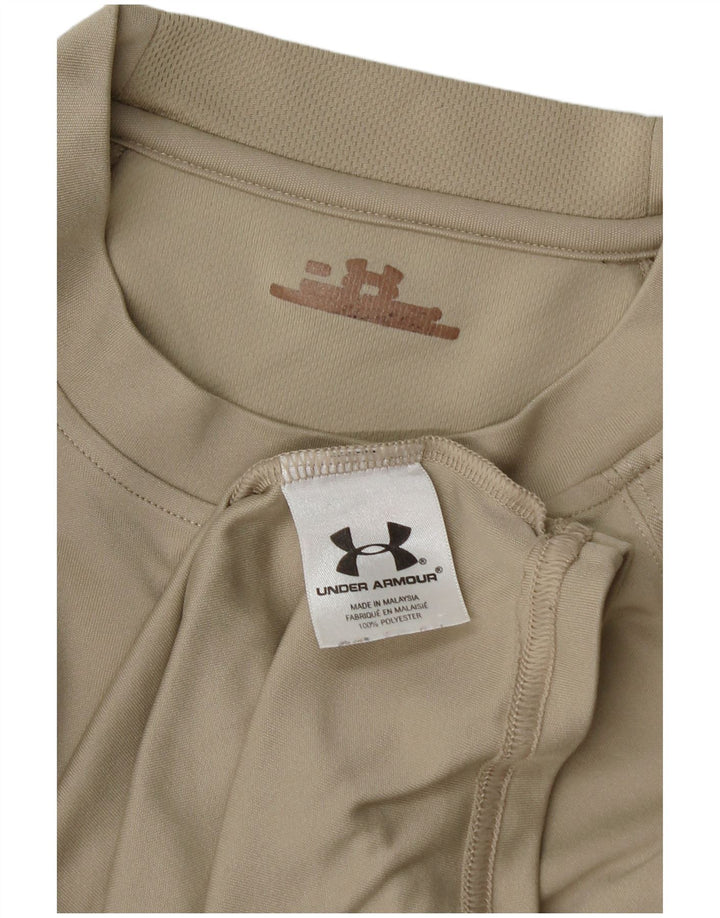 Under Armour Mens T-Shirt Top Large Beige Polyester