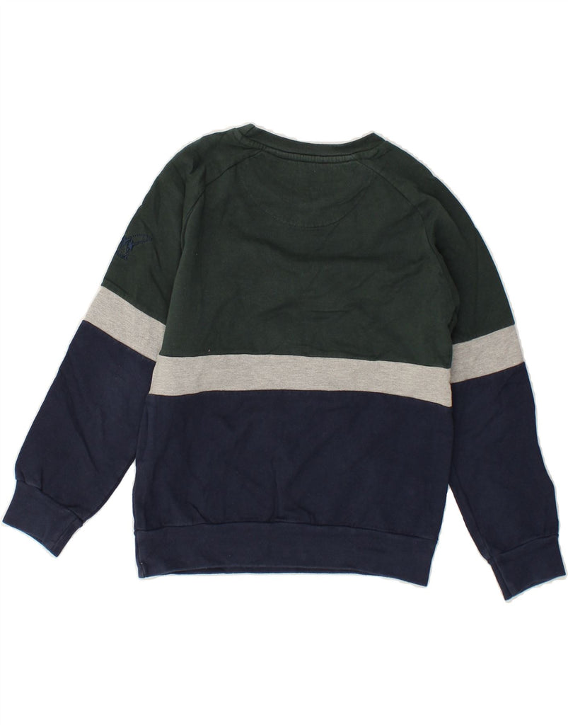 HENRY COTTONS Boys Graphic Sweatshirt Jumper 5-6 Years Green Colourblock | Vintage Henry Cottons | Thrift | Second-Hand Henry Cottons | Used Clothing | Messina Hembry 