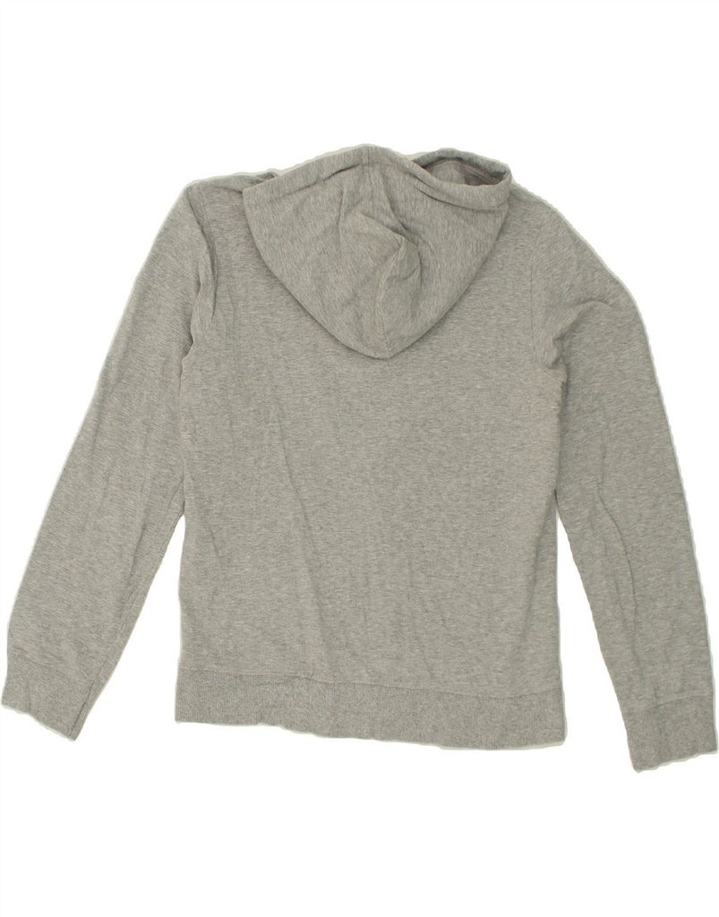 BENETTON Womens Zip Hoodie Sweater UK 14 Medium Grey Cotton Vintage Benetton and Second-Hand Benetton from Messina Hembry 