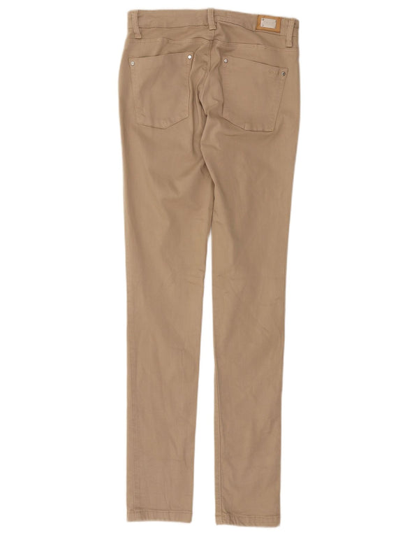 ZARA Womens Skinny Casual Trousers EU 36 XS W26 L30 Beige Modal