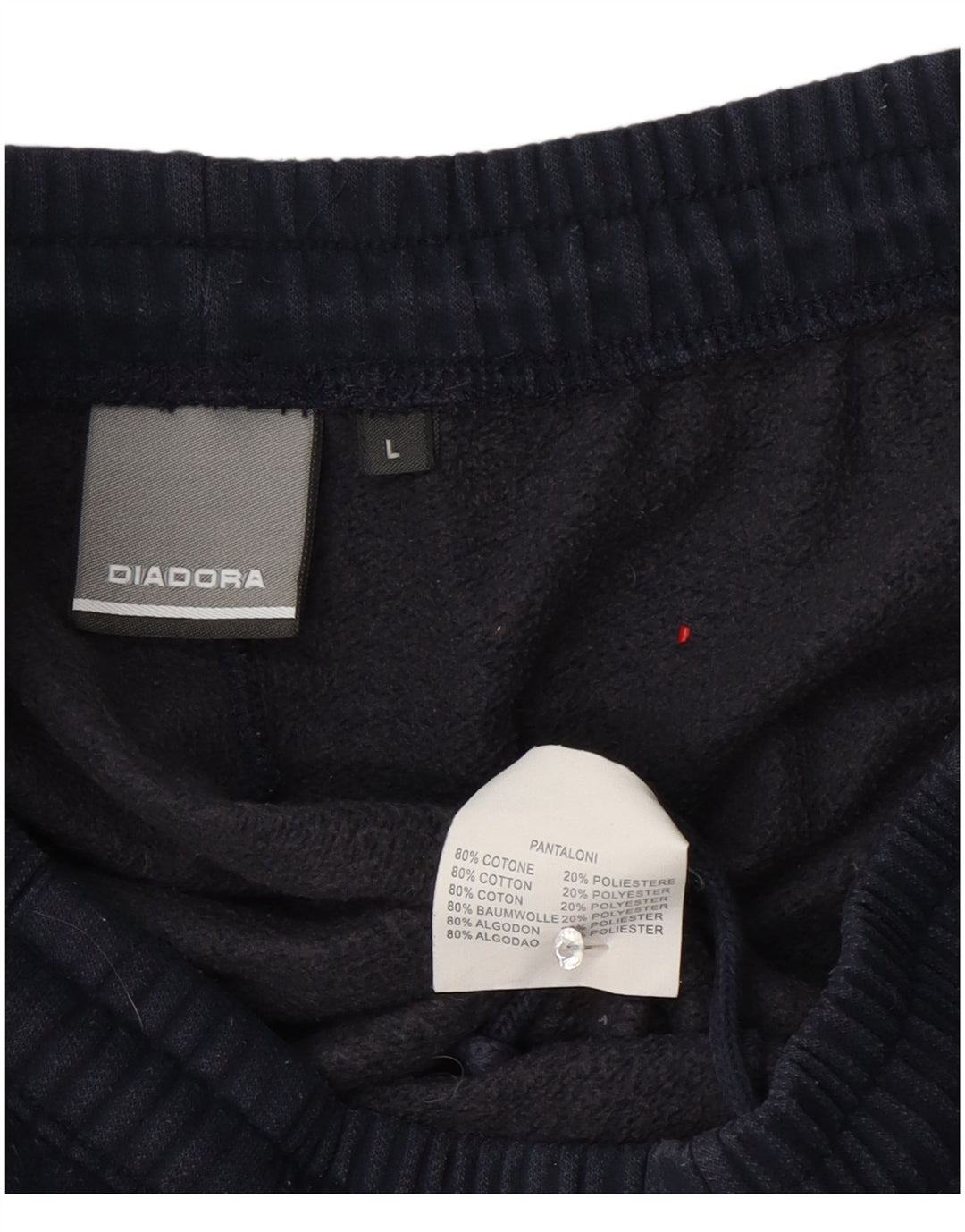 Diadora Mens Tracksuit Trousers Large Navy Blue Cotton