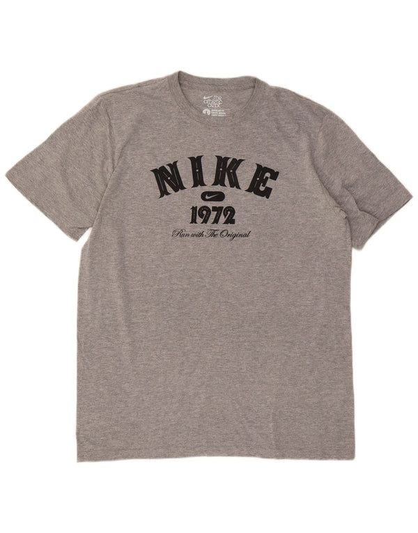 Nike Mens Regular Fit Graphic T-Shirt Top Large Grey Flecked