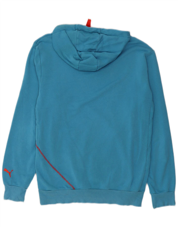 PUMA Mens Graphic Hoodie Jumper Medium Blue