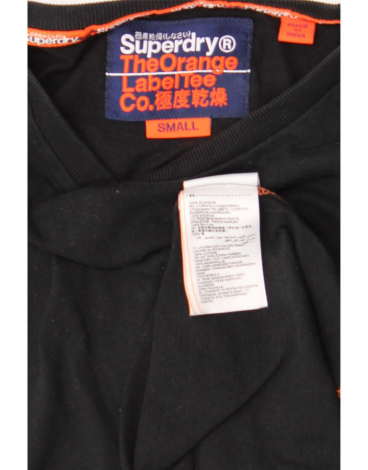 Superdry Mens T-Shirt Top Small Black Cotton