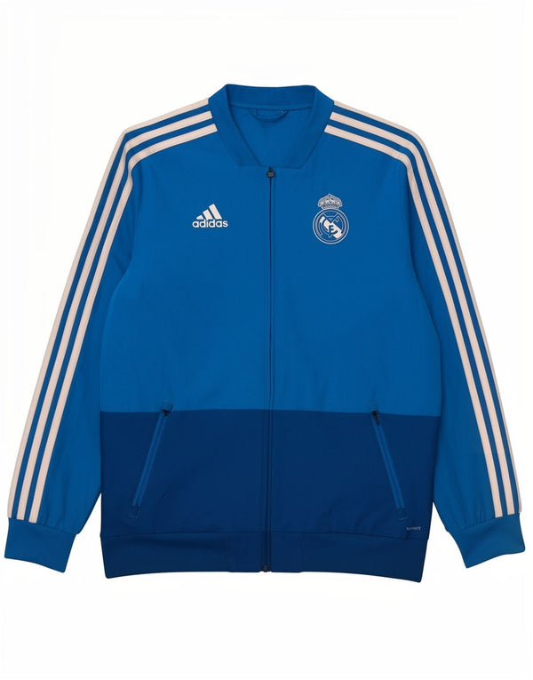 Adidas Boys Real Madrid Tracksuit Top Jacket 15-16 Years Blue Sports