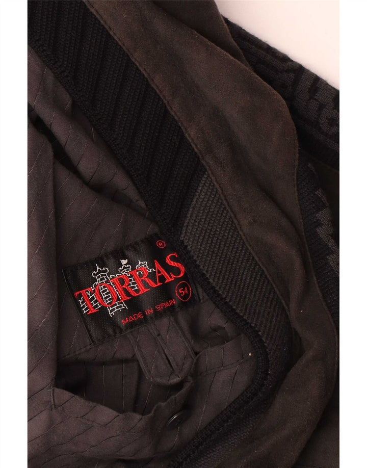 Torras Mens Suede Bomber Jacket IT 54 2XL Grey