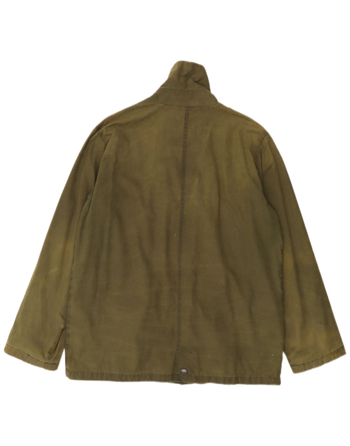 Crane Mens Waxed Cotton Jacket UK 38 Medium Green Cotton