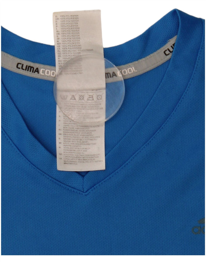 Adidas Womens Running Top Long Sleeve UK 14 Medium Blue Polyester Sports