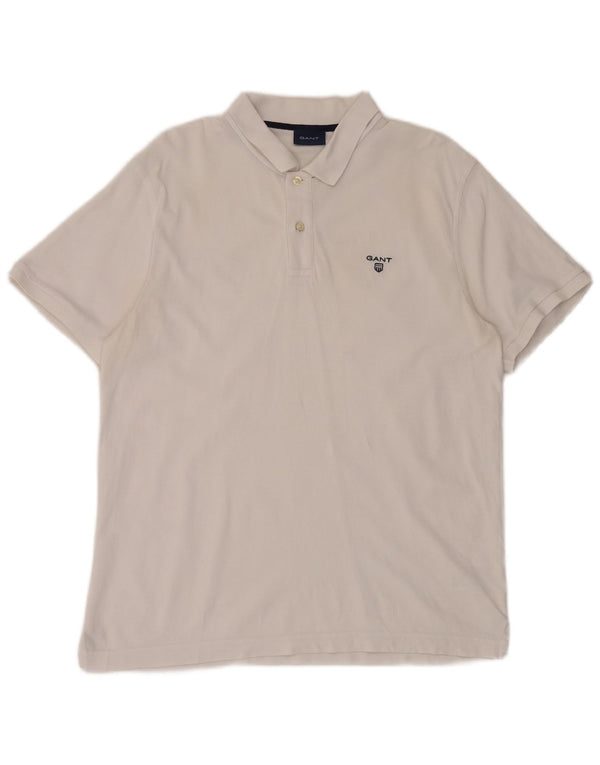 Gant Mens Polo Shirt Large White Cotton