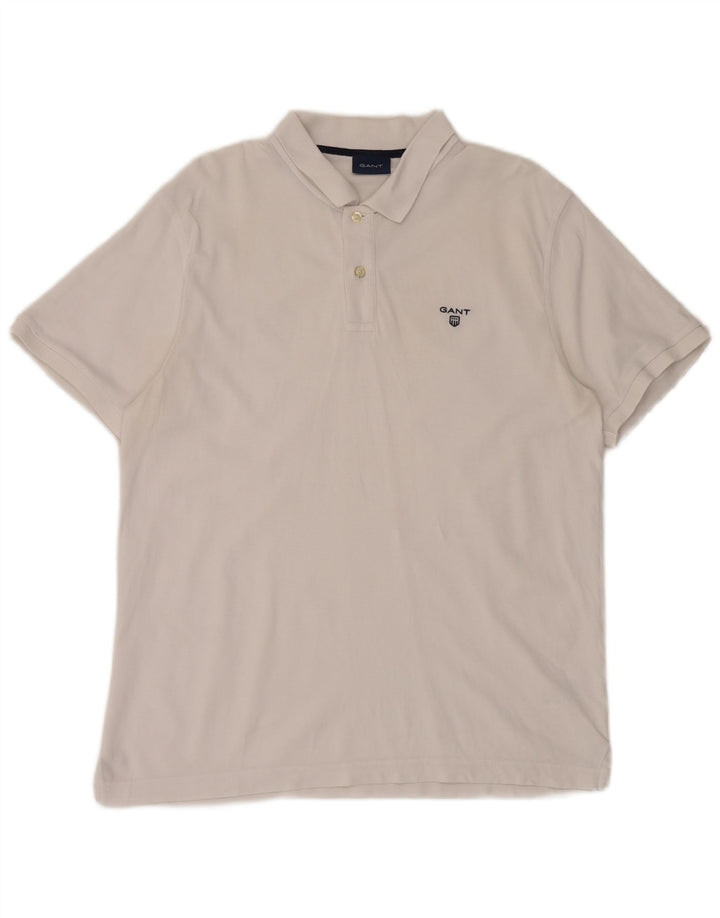 Gant Mens Polo Shirt Large White Cotton