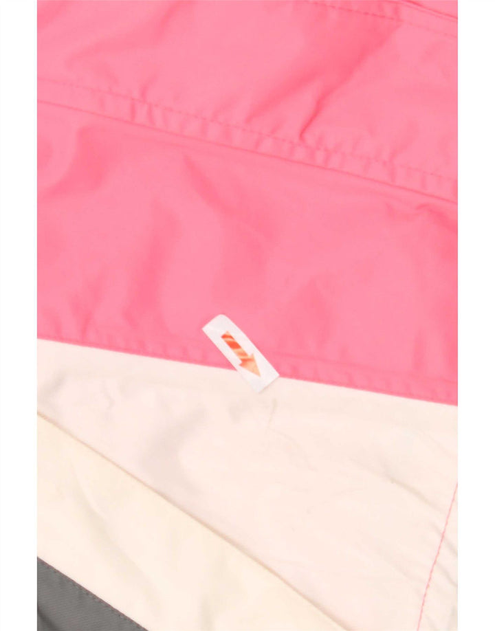 Vintage Womens Hooded Ski Jacket UK 12 Medium Pink Colourblock Polyamide