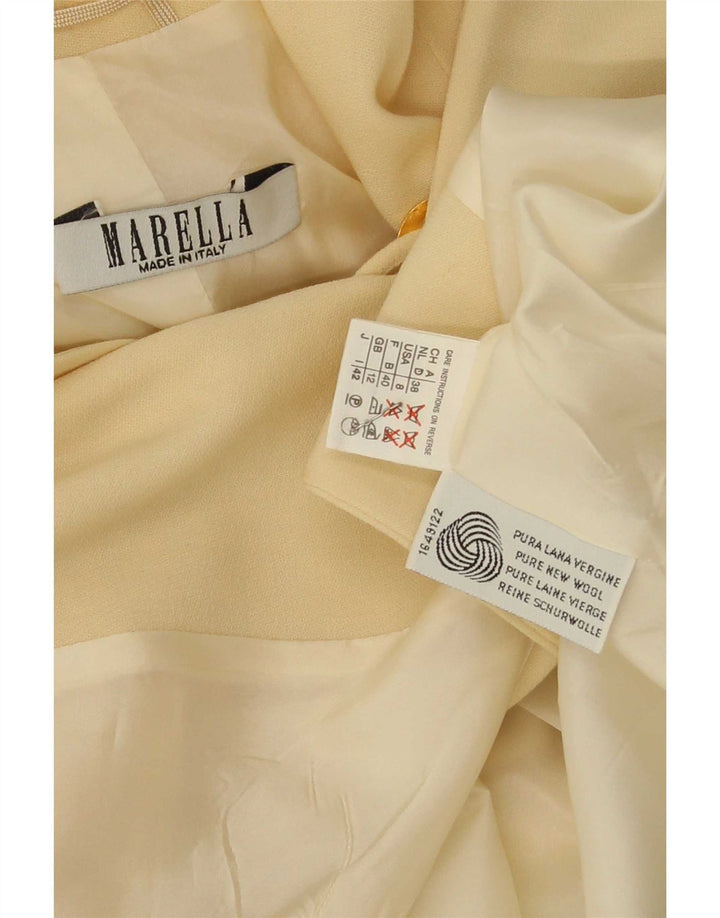 Marella Womens 1 Button Blazer Jacket UK 12 Medium Yellow New Wool