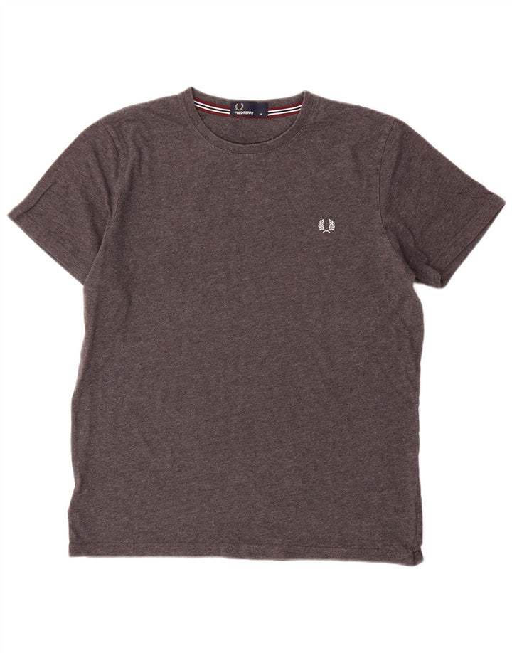 Fred Perry Mens T-Shirt Top Medium Grey Flecked Cotton
