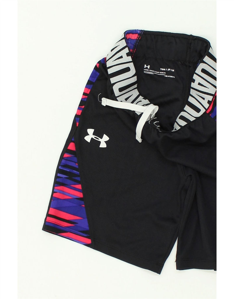 UNDER ARMOUR Boys Heat Gear Graphic Sport Shorts 7-8 Years Small Black | Vintage Under Armour | Thrift | Second-Hand Under Armour | Used Clothing | Messina Hembry 