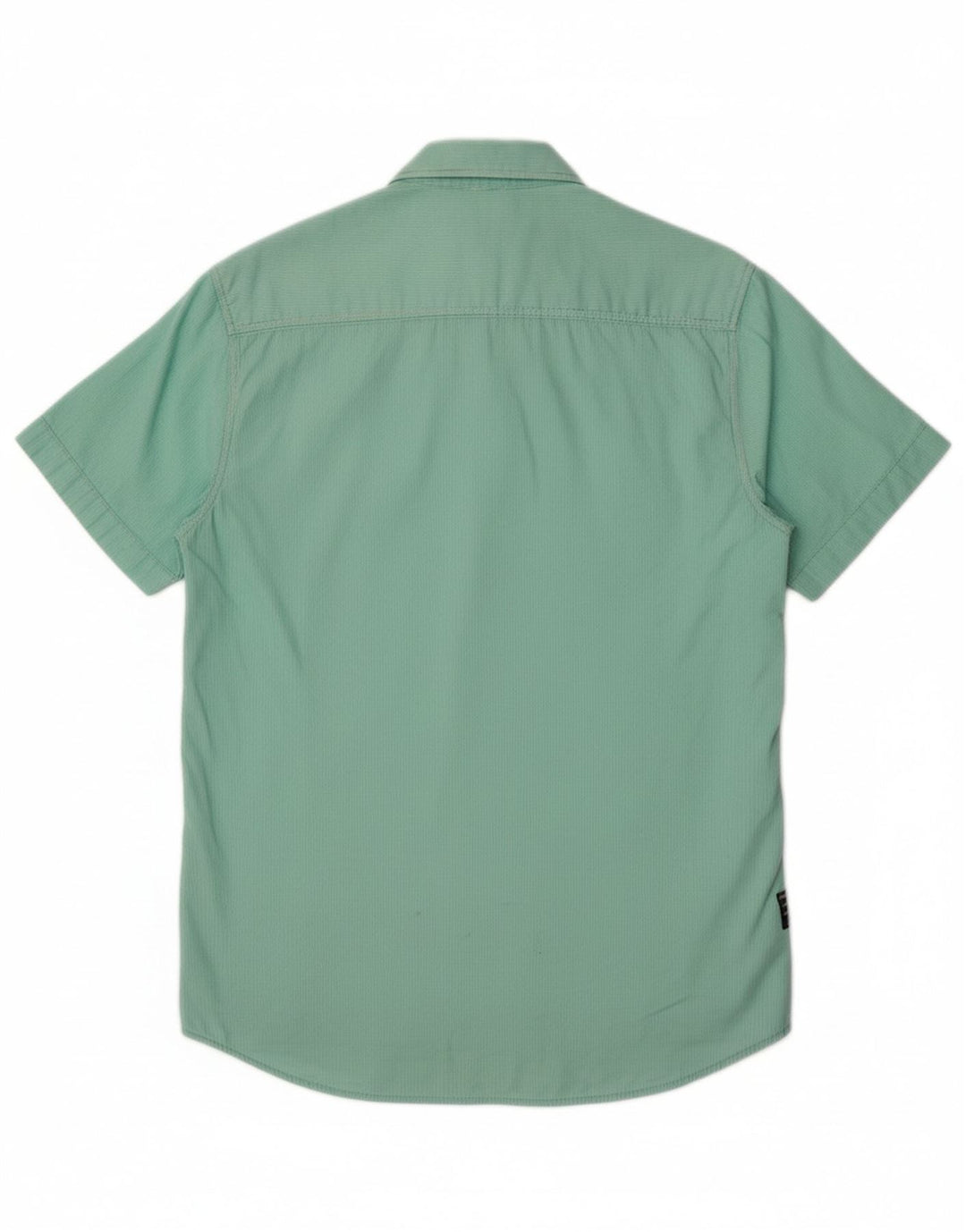 JACK & JONES Mens Short Sleeve Shirt Medium Green Pinstripe Cotton