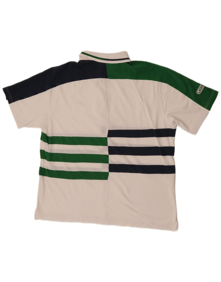 Lacoste Mens Polo Shirt Size 6 XL White Striped