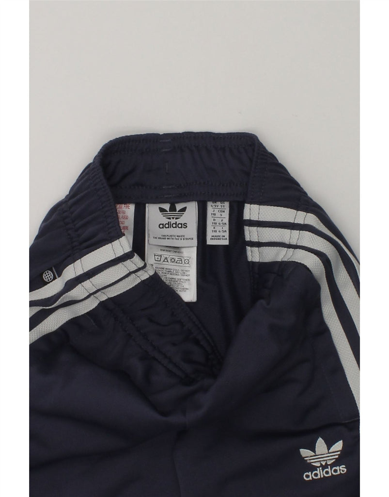 ADIDAS Boys Tracksuit Trousers Joggers 4-5 Years Navy Blue Polyester | Vintage Adidas | Thrift | Second-Hand Adidas | Used Clothing | Messina Hembry 