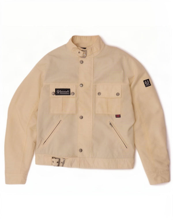 Belstaff Womens Racer Jacket UK 12 Medium Off White Nylon