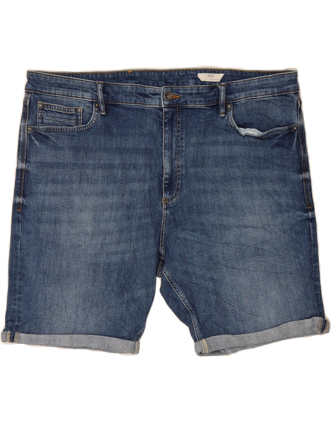 MARKS & SPENCER Mens Denim Shorts W44 2XL Blue Cotton Vintage Marks & Spencer and Second-Hand Marks & Spencer from Messina Hembry 