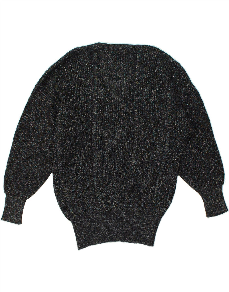 VINTAGE Womens V-Neck Jumper Sweater US 2 XS Grey Flecked | Vintage Vintage | Thrift | Second-Hand Vintage | Used Clothing | Messina Hembry 