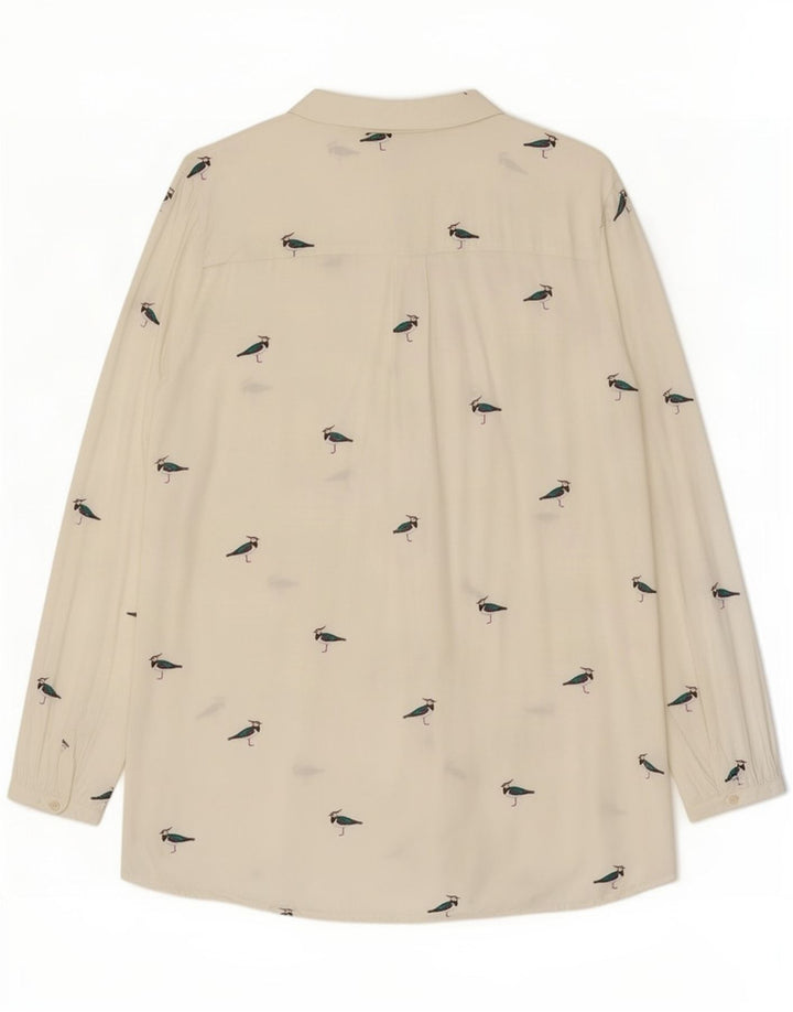 Joules Womens Abstract Pattern Oversized Shirt Blouse UK 18 XL White