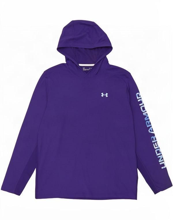 Under Armour Mens Hooded Graphic Top Long Sleeve XL Purple Polyester