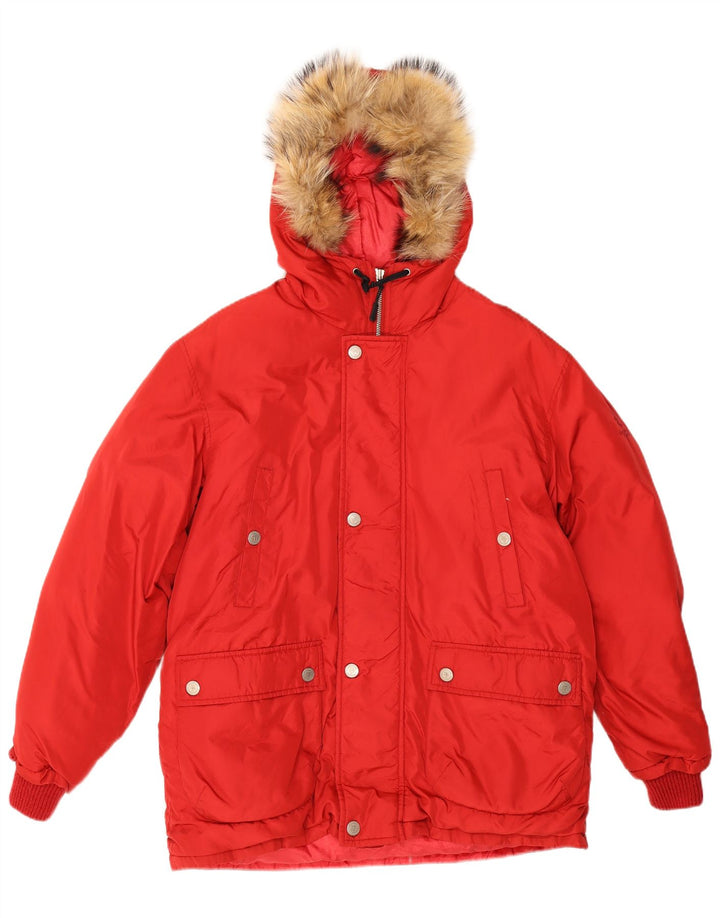 Dolomite Mens Hooded Padded Jacket UK 44 2XL Red Polyamide