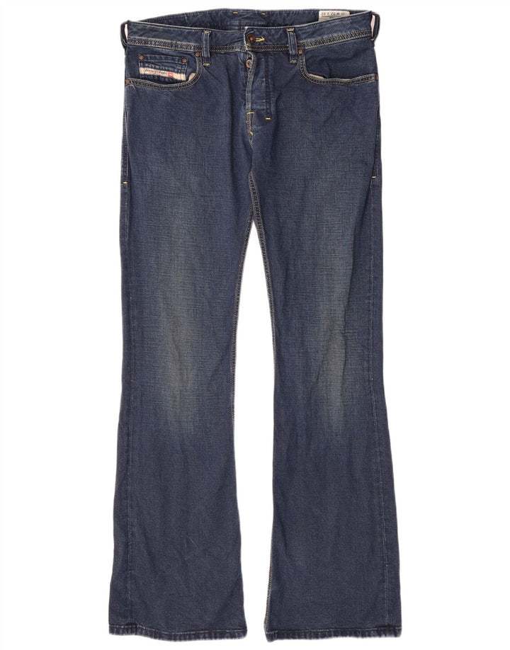 Diesel Mens Bootcut Jeans W32 L33 Blue Cotton