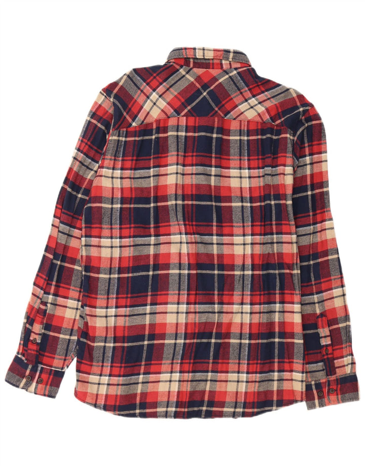 Jack & Jones Mens Flannel Shirt XL Navy Blue Check Cotton