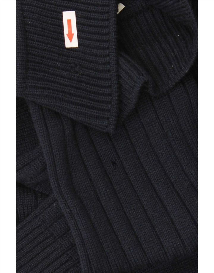 Ranger Mens Cardigan Sweater IT 50 Medium Navy Blue Colourblock Virgin Wool