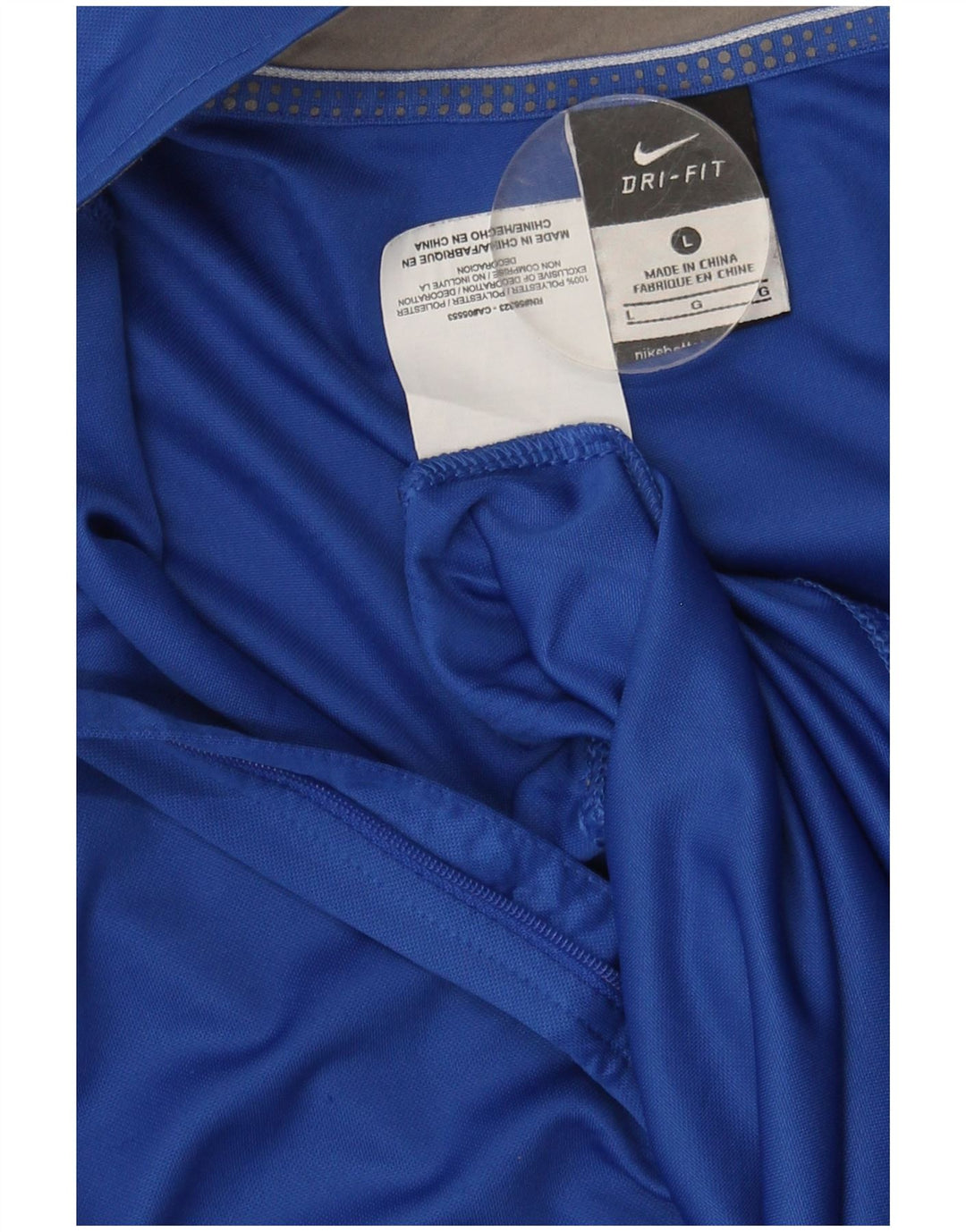 NIKE Mens Dri Fit Zip Neck Pullover Tracksuit Top Large Blue Colourblock