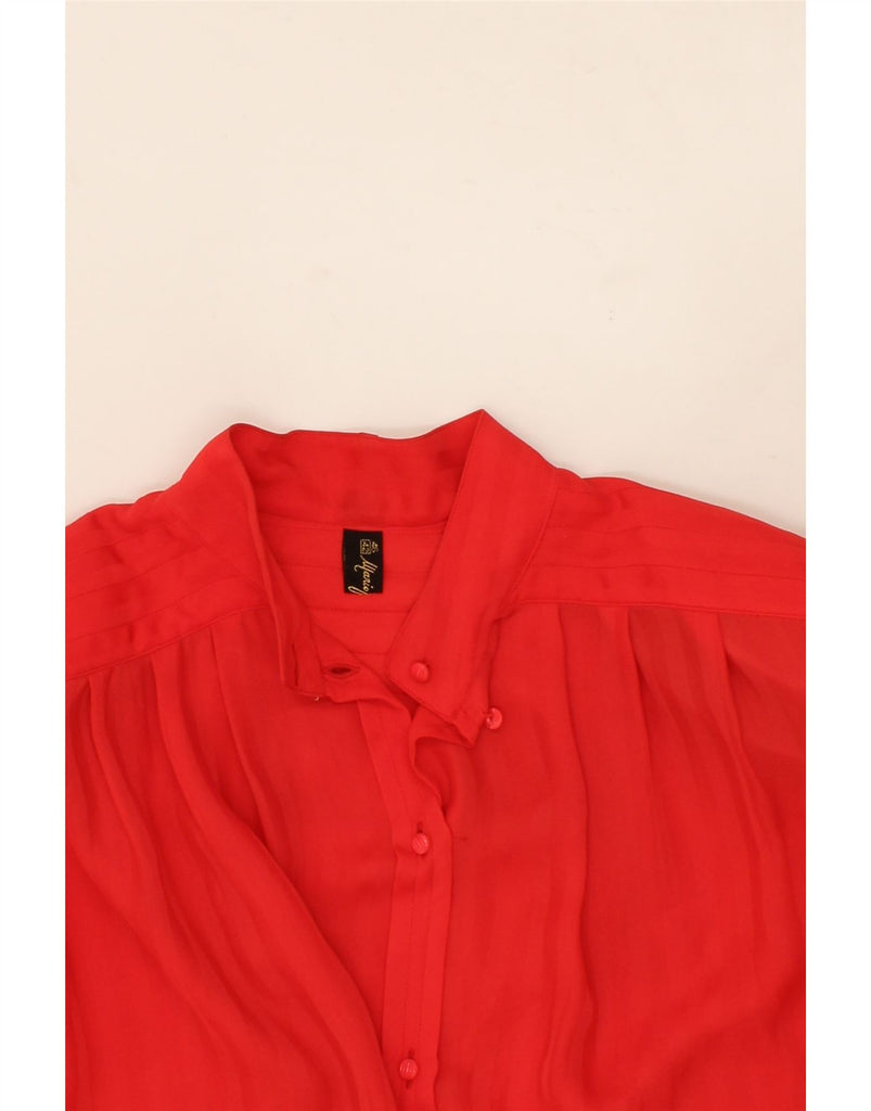 VINTAGE Womens Shirt Blouse EU 42 Large Red Polyester Vintage Vintage and Second-Hand Vintage from Messina Hembry 