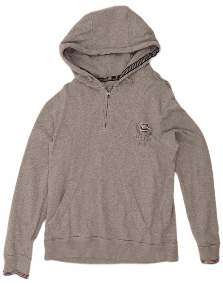 Lotto Womens Zip Neck Hoodie Jumper UK 16 Large Grey