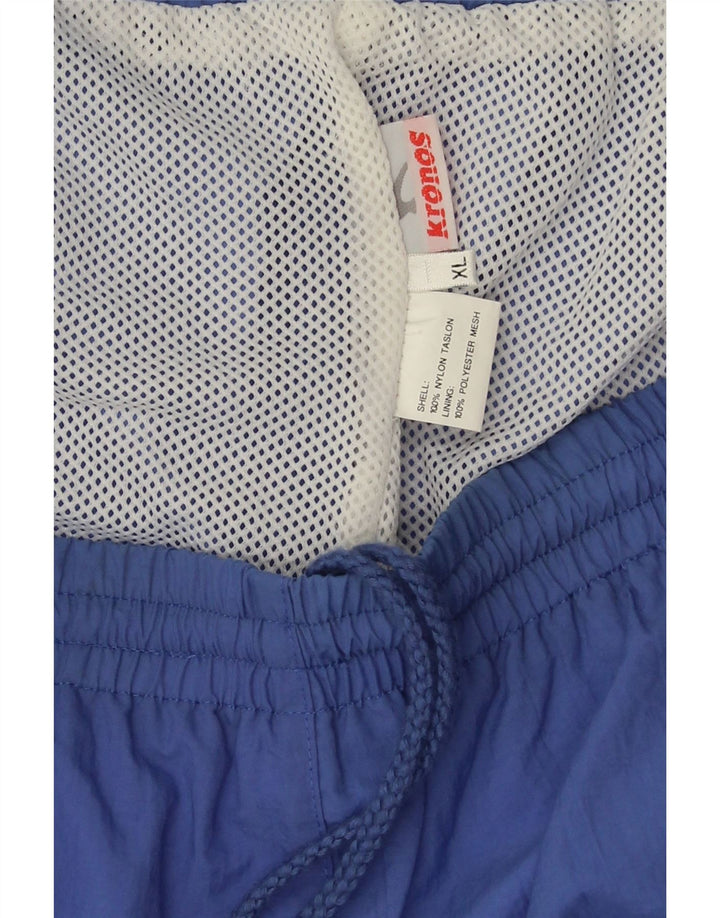 Kronos Mens Tracksuit Trousers XL Blue Colourblock Polyester Sports
