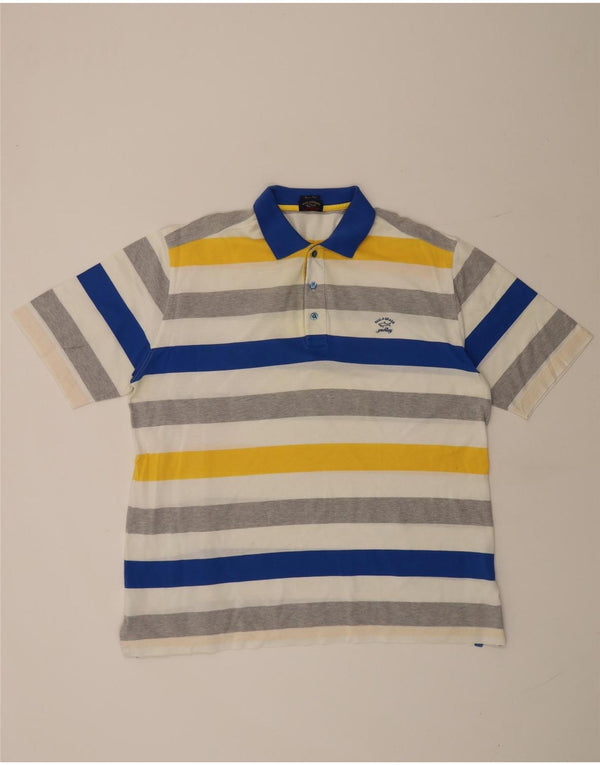 Paul & Shark Mens Yachting Polo Shirt 2XL Multicoloured Striped Cotton