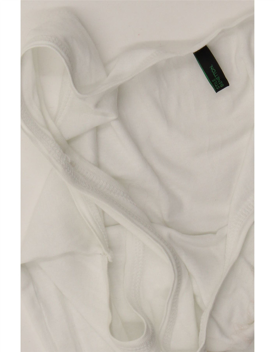 Benetton Womens Graphic Vest Top UK 6 XS White