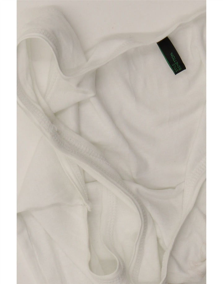 Benetton Womens Graphic Vest Top UK 6 XS White